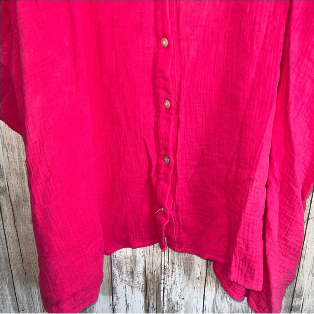 Bibi Pink Oversized Button Blouse - Picture 2 of 5